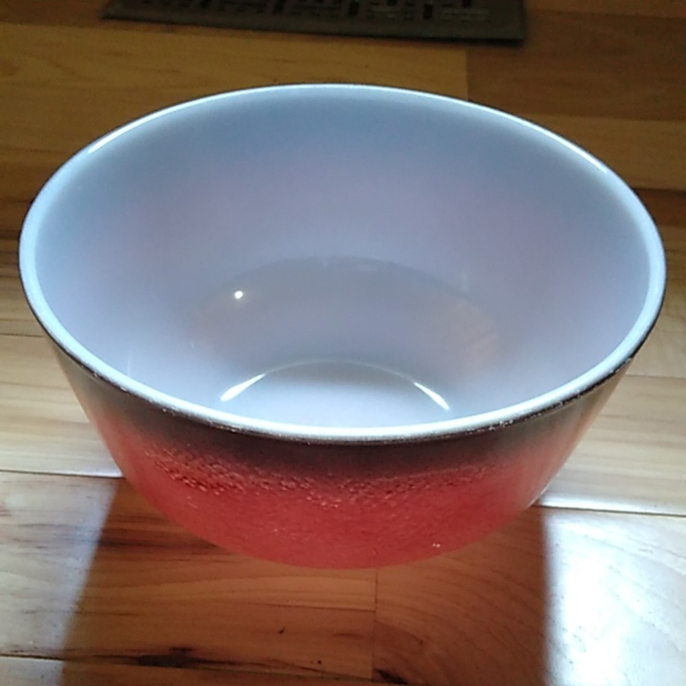Vintage Fire King Bowl Red Black Ombre Anchor Hocking mixing bowl.